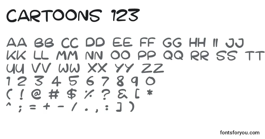 A fonte Cartoons 123 – alfabeto, números, caracteres especiais