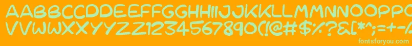 Cartoons 123 Font – Green Fonts on Orange Background