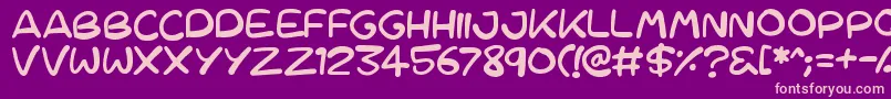 Cartoons 123 Font – Pink Fonts on Purple Background