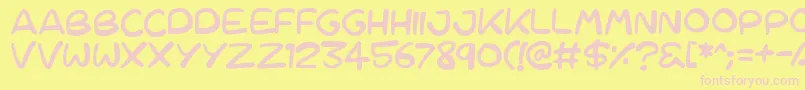 Cartoons 123 Font – Pink Fonts on Yellow Background