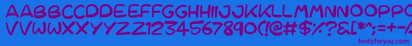 Cartoons 123 Font – Purple Fonts on Blue Background