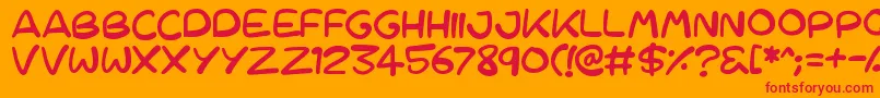 Cartoons 123 Font – Red Fonts on Orange Background