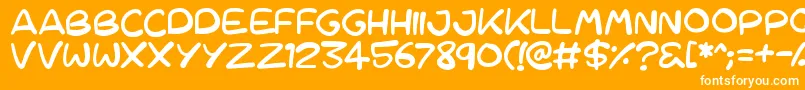 Cartoons 123 Font – White Fonts on Orange Background