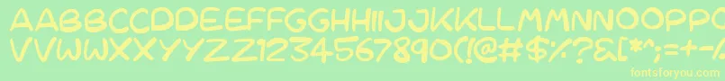 Cartoons 123 Font – Yellow Fonts on Green Background