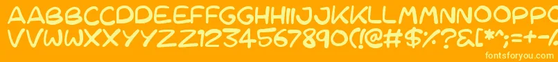 Cartoons 123 Font – Yellow Fonts on Orange Background