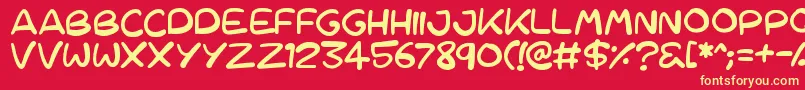 Cartoons 123 Font – Yellow Fonts on Red Background