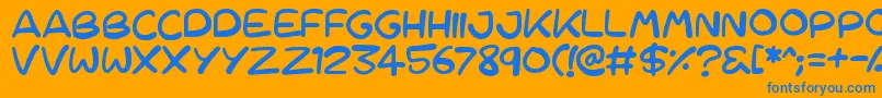 Cartoons 123 Font – Blue Fonts on Orange Background