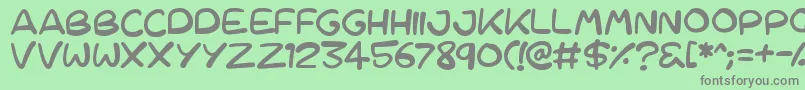 Cartoons 123 Font – Gray Fonts on Green Background