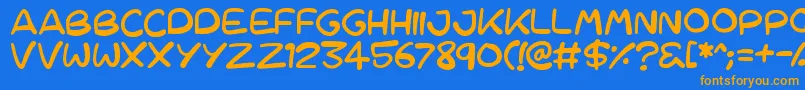 Cartoons 123 Font – Orange Fonts on Blue Background