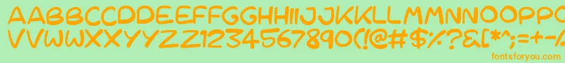 Cartoons 123 Font – Orange Fonts on Green Background