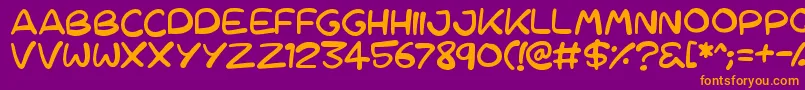 Cartoons 123 Font – Orange Fonts on Purple Background