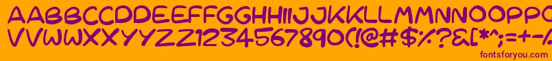 Cartoons 123 Font – Purple Fonts on Orange Background