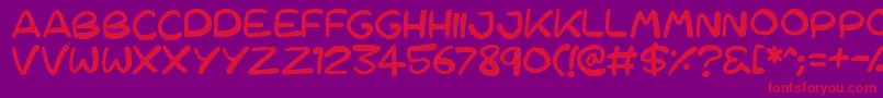 Cartoons 123 Font – Red Fonts on Purple Background