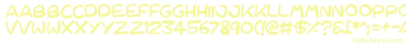 Cartoons 123 Font – Yellow Fonts on White Background
