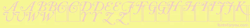 CAS INIT-Schriftart – Rosa Schriften auf gelbem Hintergrund