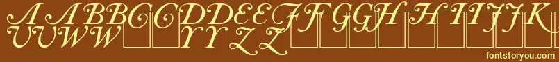 フォントCAS INIT – 黄色のフォント、茶色の背景