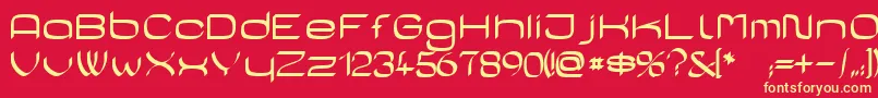 Fonte casa sans – fontes amarelas em um fundo vermelho