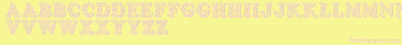 Czcionka Bemydor – różowe czcionki na żółtym tle