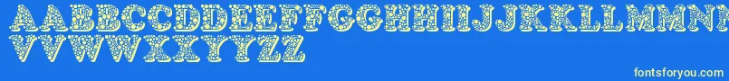 Bemydor Font – Yellow Fonts on Blue Background