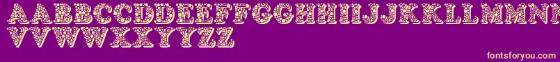 フォントBemydor – 紫の背景に黄色のフォント