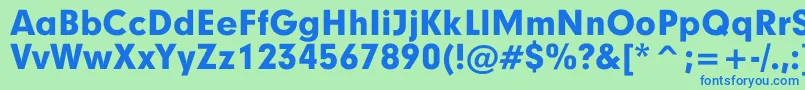 フォントGarciaBold – 青い文字は緑の背景です。