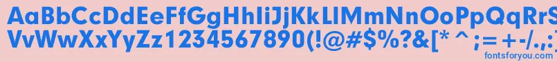 フォントGarciaBold – ピンクの背景に青い文字