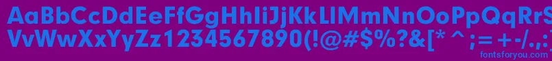 フォントGarciaBold – 紫色の背景に青い文字