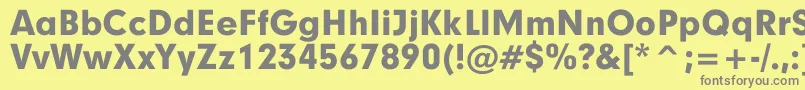 フォントGarciaBold – 黄色の背景に灰色の文字