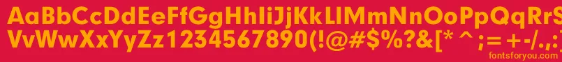 フォントGarciaBold – 赤い背景にオレンジの文字