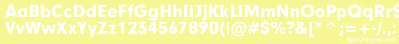 フォントGarciaBold – 黄色い背景に白い文字