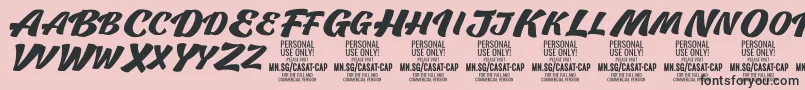 フォントCasatCapBold PERSONAL USE – ピンクの背景に黒い文字