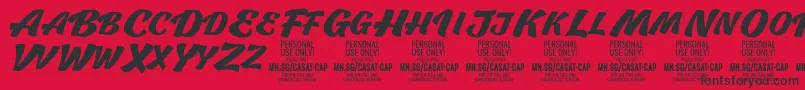 CasatCapBold PERSONAL USE Font – Black Fonts on Red Background