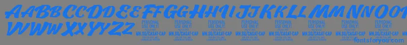 CasatCapBold PERSONAL USE Font – Blue Fonts on Gray Background