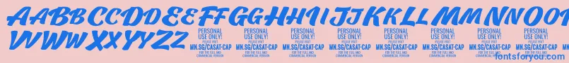 CasatCapBold PERSONAL USE Font – Blue Fonts on Pink Background