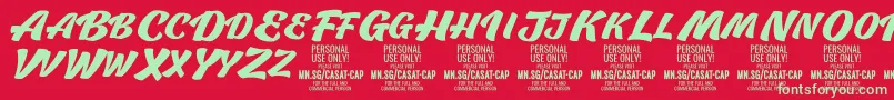CasatCapBold PERSONAL USE Font – Green Fonts on Red Background