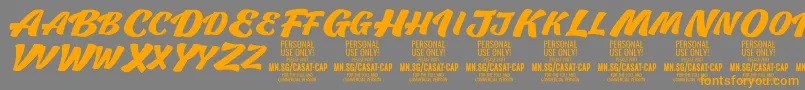Шрифт CasatCapBold PERSONAL USE – оранжевые шрифты на сером фоне