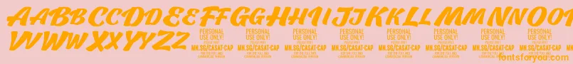 Police CasatCapBold PERSONAL USE – polices orange sur fond rose