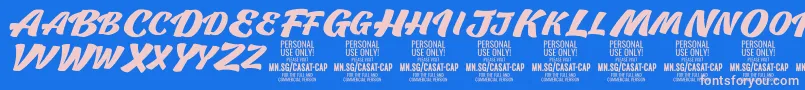 Шрифт CasatCapBold PERSONAL USE – розовые шрифты на синем фоне