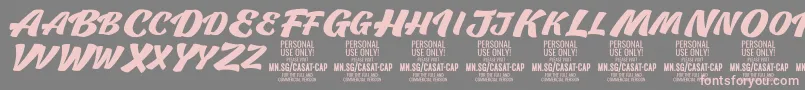 Czcionka CasatCapBold PERSONAL USE – różowe czcionki na szarym tle