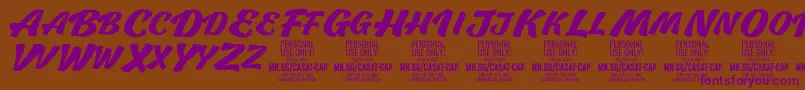 CasatCapBold PERSONAL USE Font – Purple Fonts on Brown Background