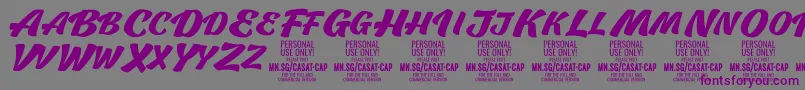 CasatCapBold PERSONAL USE Font – Purple Fonts on Gray Background