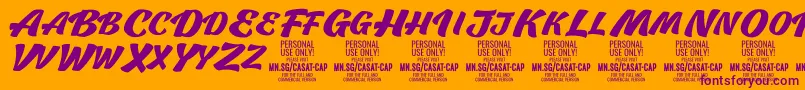 Шрифт CasatCapBold PERSONAL USE – фиолетовые шрифты на оранжевом фоне