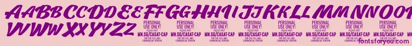 Подробнее о шрифте CasatCapBold PERSONAL USE Шрифт CasatCapBold PERSONAL USE – фиолетовые шрифты на розовом фоне