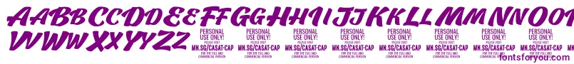 フォントCasatCapBold PERSONAL USE – 紫色のフォント