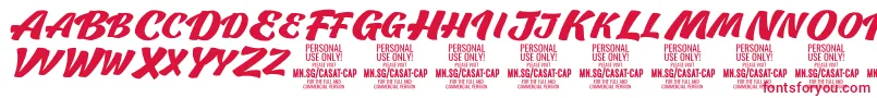 フォントCasatCapBold PERSONAL USE – 赤い文字