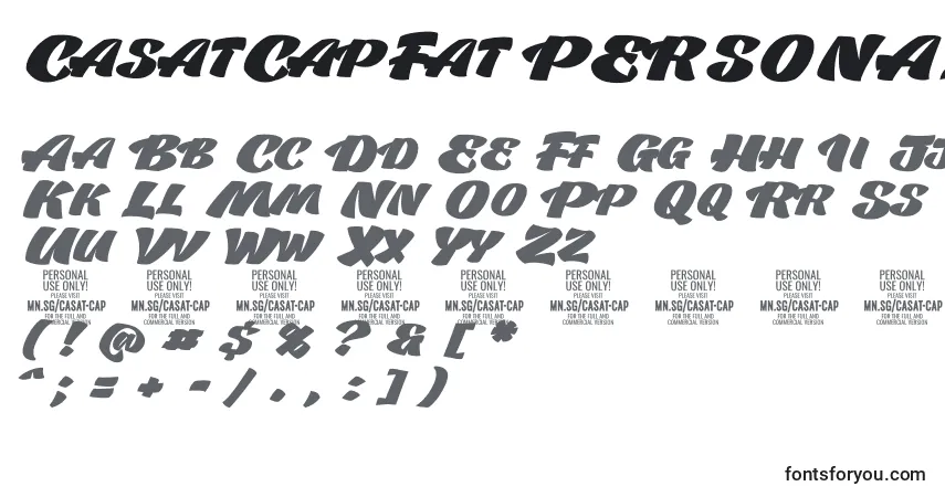 Schriftart CasatCapFat PERSONAL USE – Alphabet, Zahlen, spezielle Symbole