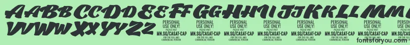 Шрифт CasatCapFat PERSONAL USE – чёрные шрифты на зелёном фоне