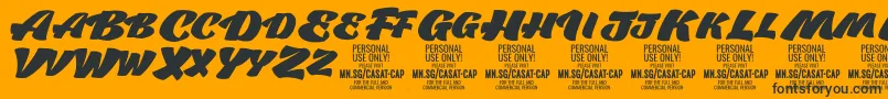 Fonte CasatCapFat PERSONAL USE – fontes pretas em um fundo laranja