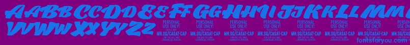 Шрифт CasatCapFat PERSONAL USE – синие шрифты на фиолетовом фоне