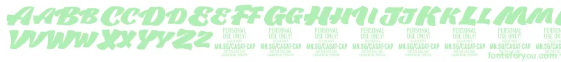 フォントCasatCapFat PERSONAL USE – 白い背景に緑のフォント